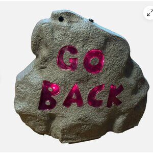 Gemmy GO BACK Haunted Rock Lights and Sounds Retired Stone Halloween - Works!